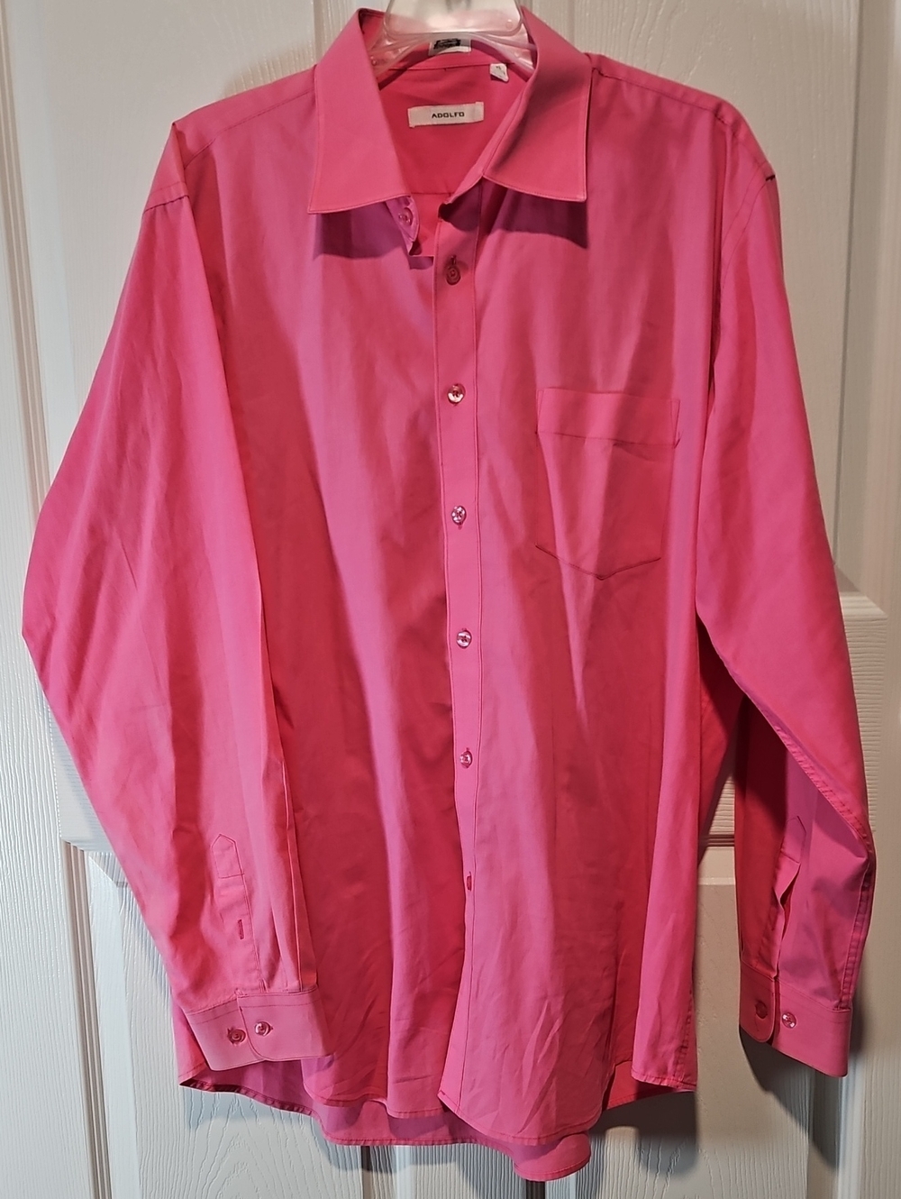 Adolfo Men’s Hot Pink Long-Sleeve Dress Shirt